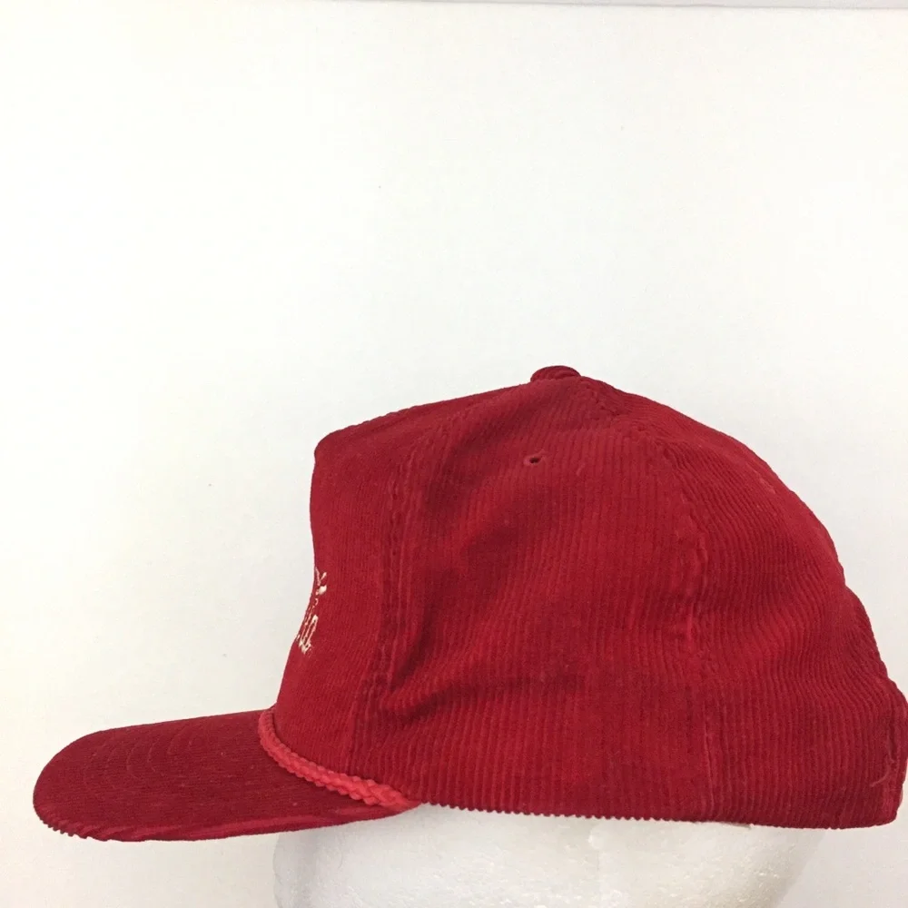 Vtg Enjoy Coca Cola Corduroy Hat Logo Coke Soda Snap Back Baseball Trucker Cap - Picture 4 of 9